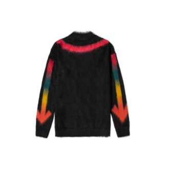 Tricot cu săgeată în gradient curcubeu, negru