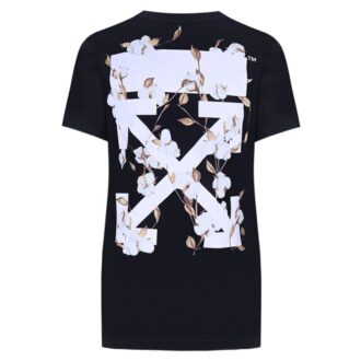 Tricou ajustat Off-White Carryover „Black Flower Pattems”