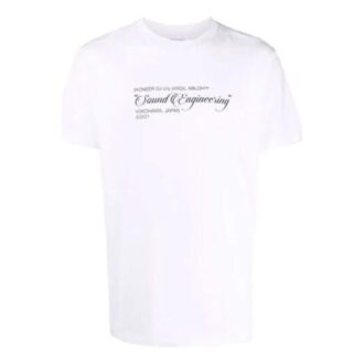 Tricou alb cu guler rotund și mâneci scurte Off-White pentru bărbați, colecția SS21, cu imprimeu pictural