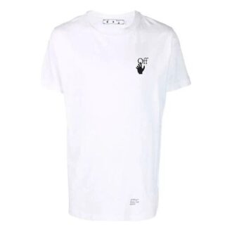 Tricou alb cu mânecă scurtă Off-White pentru bărbați, Caravaggio Arrow, culoare solidă