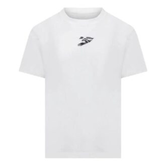 Tricou alb cu mâneci scurte din bumbac imprimat Off-White pentru bărbați
