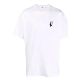 Tricou alb cu mâneci scurte și croială largă Off-White pentru bărbați FW21 White Arrow