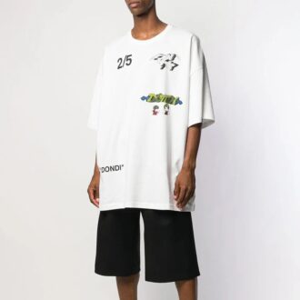 Tricou alb cu mâneci scurte și imprimeu pe spate Off-White pentru bărbați