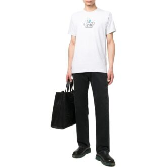 Tricou alb cu mâneci scurte Off-White pentru bărbați, cu imprimeu logo, în culori uni