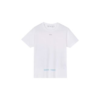 Tricou alb cu mâneci scurte Off-White pentru bărbați, cu imprimeu Marilyn Monroe