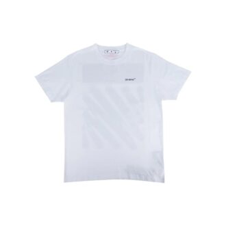 Tricou alb cu mâneci scurte Off-White pentru bărbați din colecția SS22, din bumbac, cu imprimeu zebră