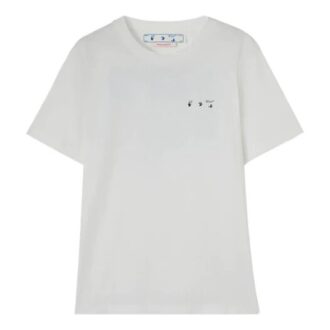 Tricou alb cu mâneci scurte Off-White pentru bărbați SS22 Caravaggio Arrow Logo