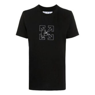 Tricou alb-murdar pentru bărbați cu imprimeu săgeată
