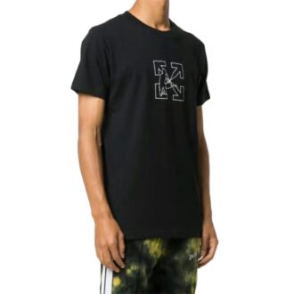 Tricou alb-murdar pentru bărbați cu imprimeu săgeată