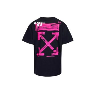 Tricou alb-murdar pentru bărbați, cu mânecă scurtă, croială largă, model cu săgeți și graffiti, negru