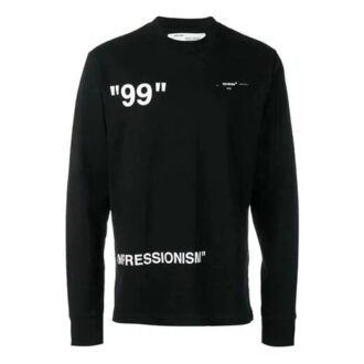 Tricou alb-murdar pentru bărbați Ice Man cu guler rotund, croi larg și mâneci lungi, negru