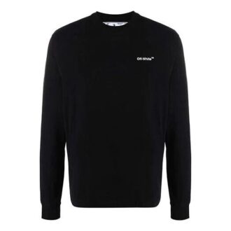 Tricou alb murdar pentru bărbați SS22 Caravaggio cu imprimeu de săgeți și litere, mâneci lungi, croială largă, negru