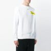 Tricou alb pentru bărbați Off-White cu guler rotund, mâneci lungi și imprimeu pe curea de cauciuc