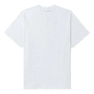 Tricou alb pentru bărbați Off-White FW22, cu guler rotund, mâneci scurte și imprimeu cu dungi pe spate