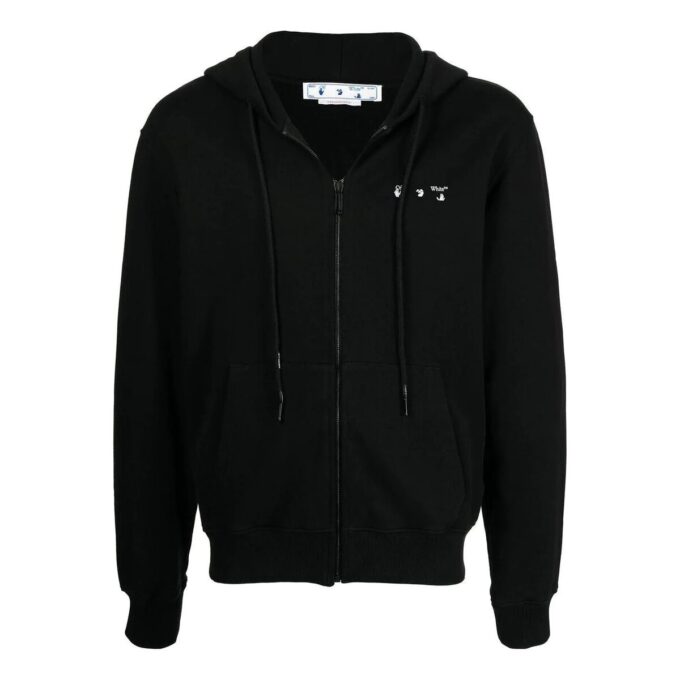 Tricou alb pentru bărbați Off-White SS22 Caravaggio cu fermoar, negru