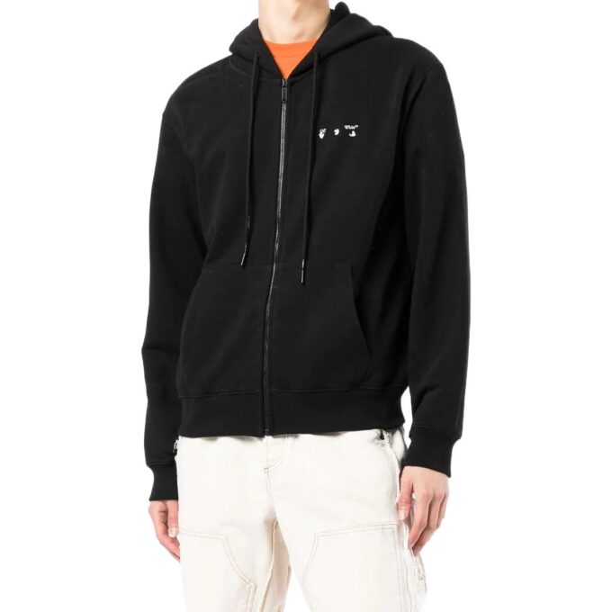 Tricou alb pentru bărbați Off-White SS22 Caravaggio cu fermoar, negru