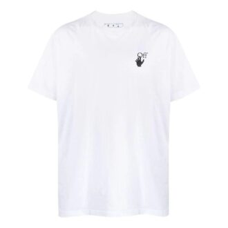 Tricou alb pentru bărbați Off-White SS22 cu imprimeu Arrows, croi lejer, mânecă scurtă