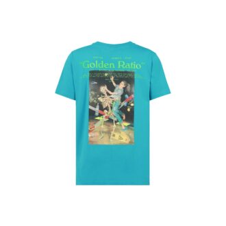 Tricou albastru cu mânecă scurtă Off-White pentru bărbați, cu imprimeu cu personaje scheletice, versiune obișnuită, C/O Virgil Abloh