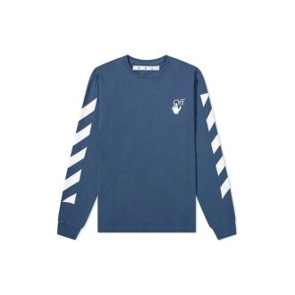 Tricou albastru cu mâneci lungi și imprimeu săgeată