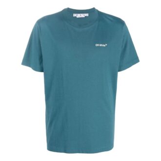 Tricou albastru Off-White pentru bărbați FW22 cu imprimeu săgeată, guler rotund și mâneci scurte, versiune standard
