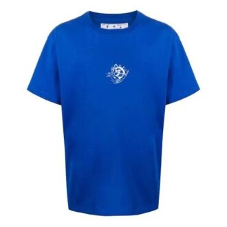 Tricou albastru pentru bărbați Off-White cu imprimeu logo