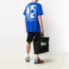 Tricou albastru pentru bărbați Off-White cu imprimeu logo