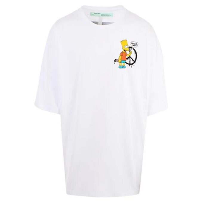 Tricou Bart Peace Sign Super Mega „Alb”