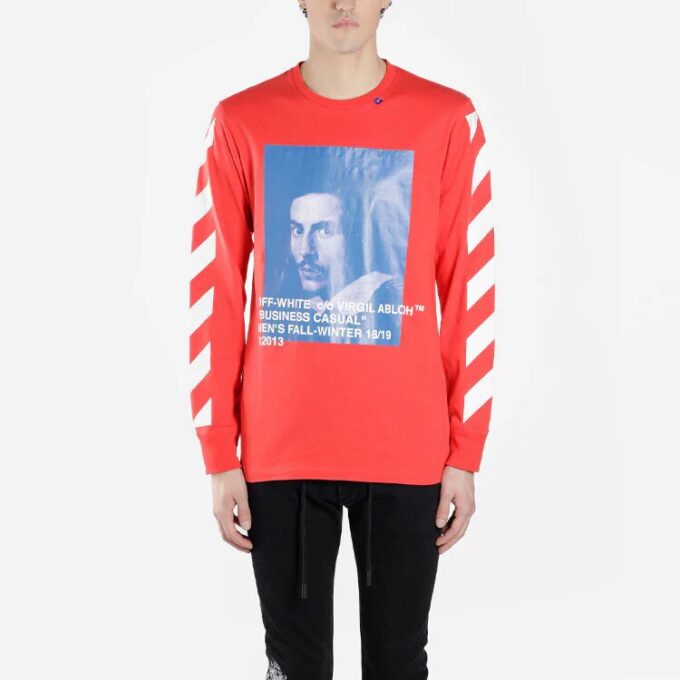 Tricou Bernini cu imprimeu cu dungi diagonale 2030 Roșu/Albastru