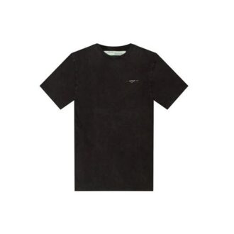 Tricou bărbătesc Off-White c/o Distress negru-gri cu imprimeu 3D de săgeată, mânecă scurtă, croială largă