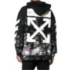 Tricou bărbătesc Off-White din bumbac lejer, negru, cu imprimeu cu dungi diagonale