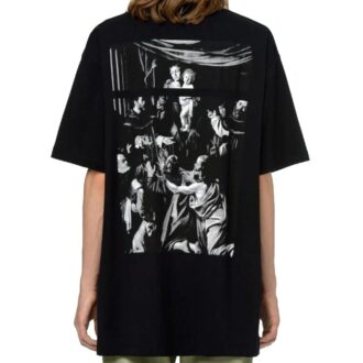 Tricou Caravaggio Square SS Over „Negru Alb”