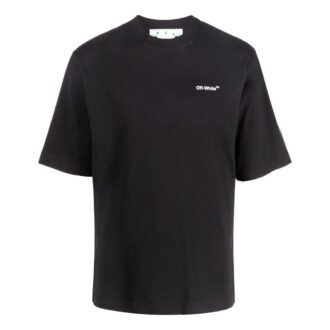 Tricou casual alb cu mâneci scurte și imprimeu cu litere Off-White pentru bărbați
