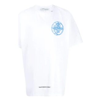 Tricou casual cu mânecă scurtă și imprimeu 3D alb