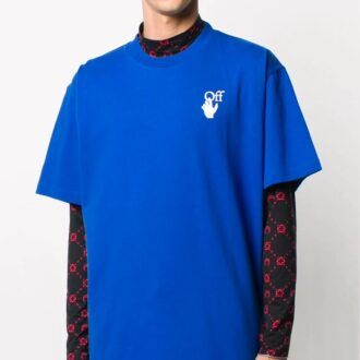 Tricou cu aplicație cu două săgeți pentru bărbați, albastru