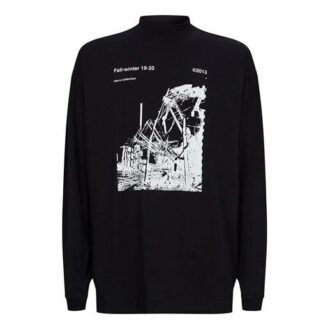 Tricou cu guler înalt Factory „Negru”