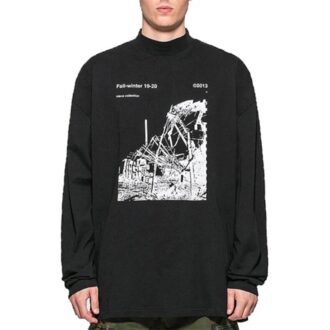 Tricou cu guler înalt Factory „Negru”