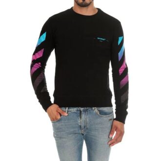Tricou cu guler rotund și imprimeu diagonal