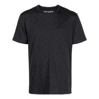 Tricou cu guler rotund și imprimeu monogramă