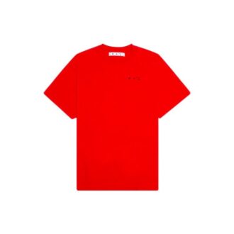 Tricou cu guler rotund și imprimeu pe spate, pantaloni scurți, roșu