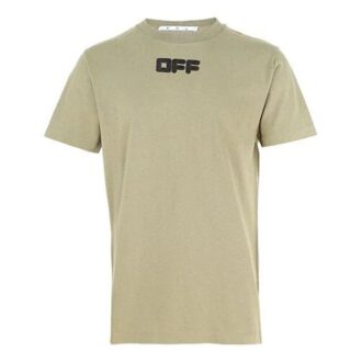 Tricou cu guler rotund și mâneci scurte, cu imprimeu logo, versiune standard, verde