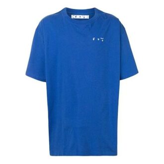 Tricou cu guler rotund, pantaloni scurți, croială lejeră, imprimeu logo, albastru