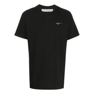 Tricou cu guler rotund, pantaloni scurți și logo mic, negru