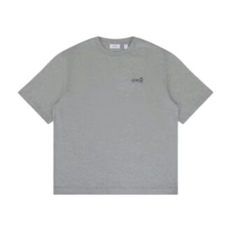 Tricou cu imprimeu de săgeți și stropi de vopsea, croială diagonală „Gri melanj”