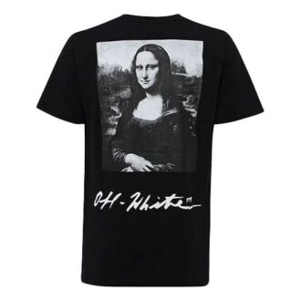 Tricou cu imprimeu grafic Monalisa supradimensionat /Alb
