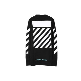 Tricou cu imprimeu pe piept, mâneci lungi, negru