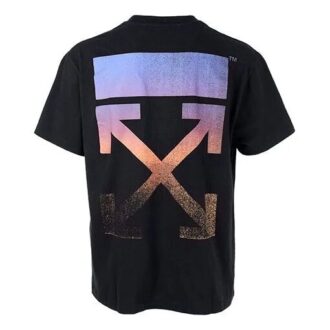 Tricou cu imprimeu săgeată degradată „Negru/Multicolor”