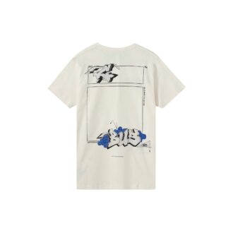 Tricou cu mânecă scurtă alb cu imprimeu graffiti