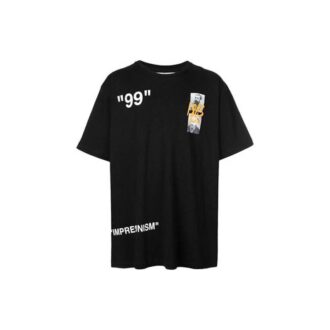 Tricou cu mânecă scurtă din bumbac, imprimat, negru, croială largă în stil de pantaloni scurți