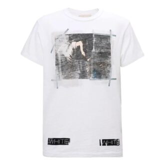 Tricou cu mânecă scurtă și imprimeu alb