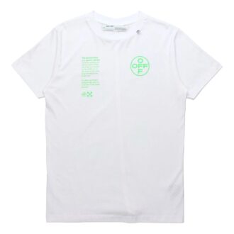 Tricou cu mânecă scurtă și imprimeu cu alfabet fluorescent, alb
